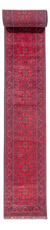 Runner Afghan Rug - Kunduz - 945 x 78 cm - red