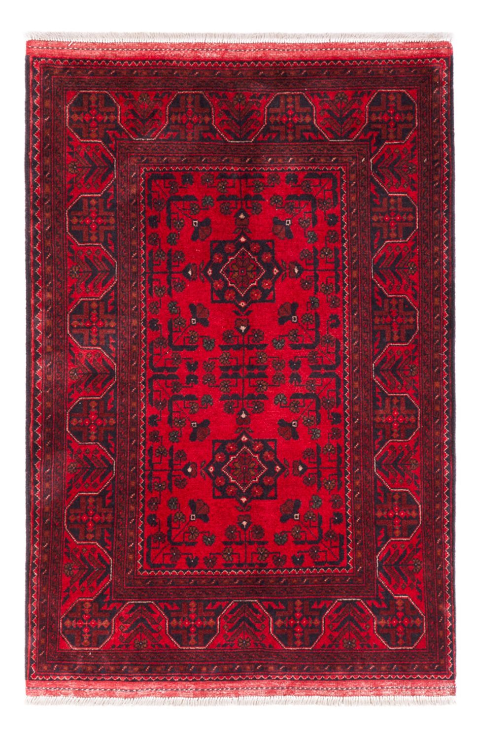 Afghan Rug - Kunduz - 150 x 98 cm - red