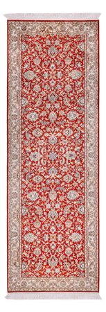 Runner Silk Rug - Kashmir Silk - 242 x 79 cm - red