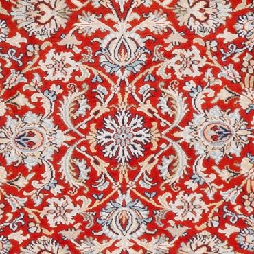 Runner Silk Rug - Kashmir Silk - 242 x 79 cm - red