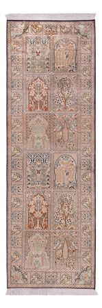 Runner Silk Rug - Kashmir Silk - 243 x 80 cm - beige