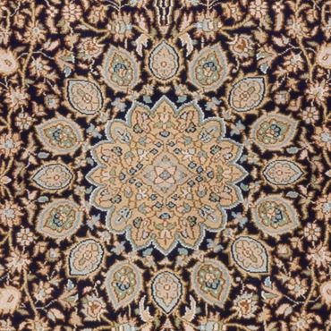 Runner Silk Rug - Kashmir Silk - 255 x 81 cm - dark beige