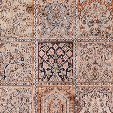 Runner Silk Rug - Kashmir Silk - 307 x 81 cm - dark beige