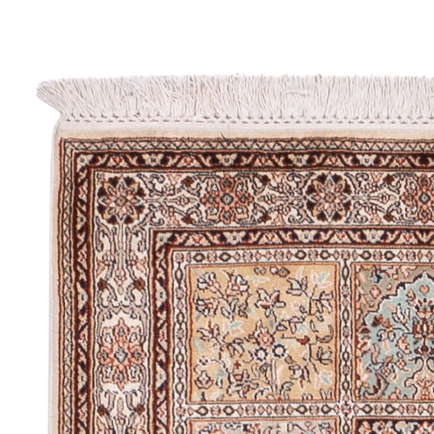Runner Silk Rug - Kashmir Silk - 301 x 79 cm - dark beige