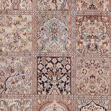Runner Silk Rug - Kashmir Silk - 301 x 79 cm - dark beige