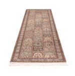 Runner Silk Rug - Kashmir Silk - 301 x 79 cm - dark beige
