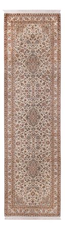 Runner Silk Rug - Kashmir Silk - 290 x 81 cm - dark beige