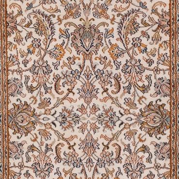 Runner Silk Rug - Kashmir Silk - 325 x 76 cm - light beige