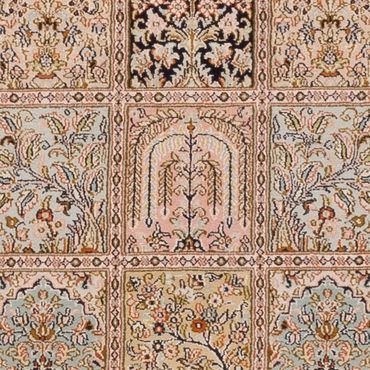 Runner Silk Rug - Kashmir Silk - 282 x 79 cm - dark beige