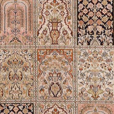 Runner Silk Rug - Kashmir Silk - 310 x 81 cm - dark beige