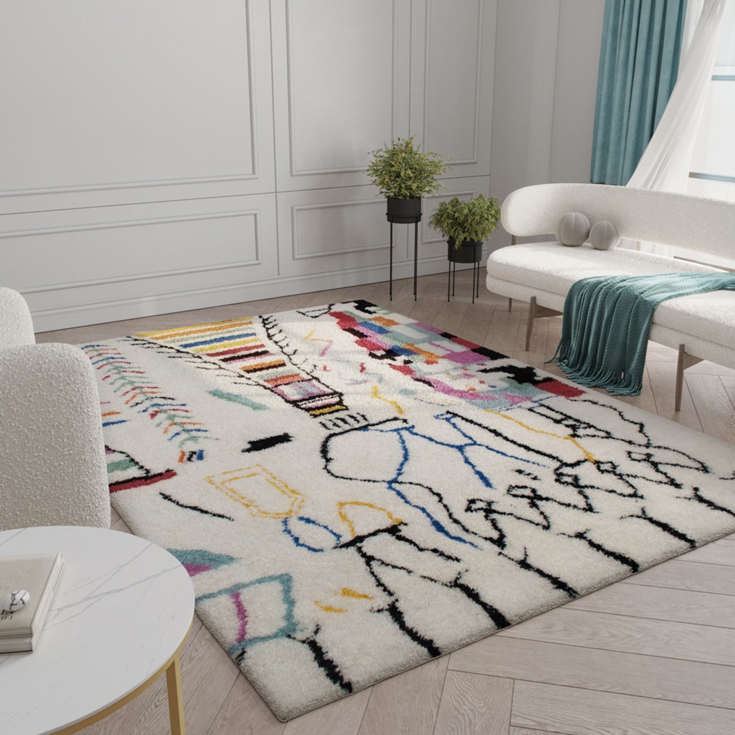 Wool Rug - ColorfulMarrakesh - rectangle