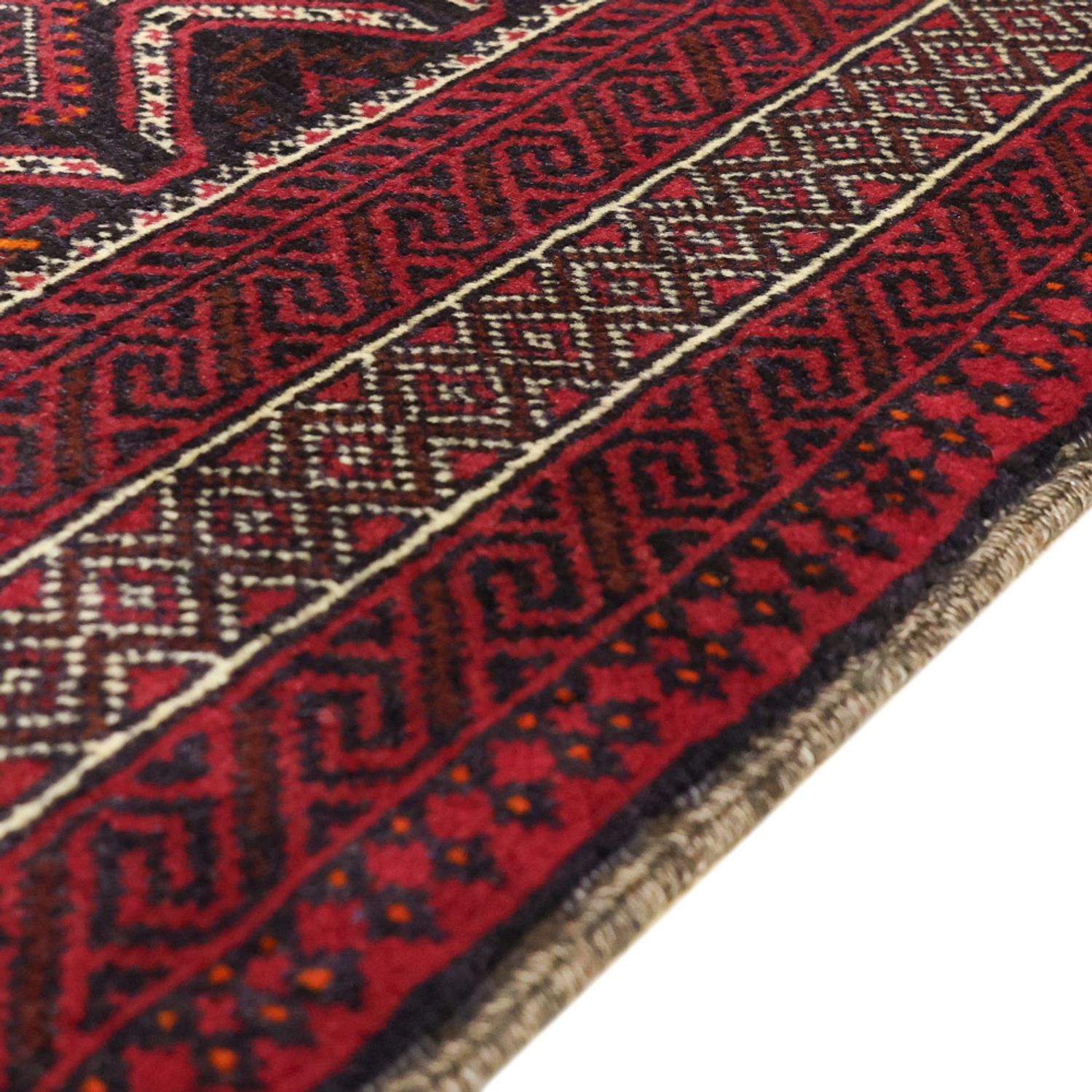 Runner Belutsch Rug - 190 x 103 cm - dark red