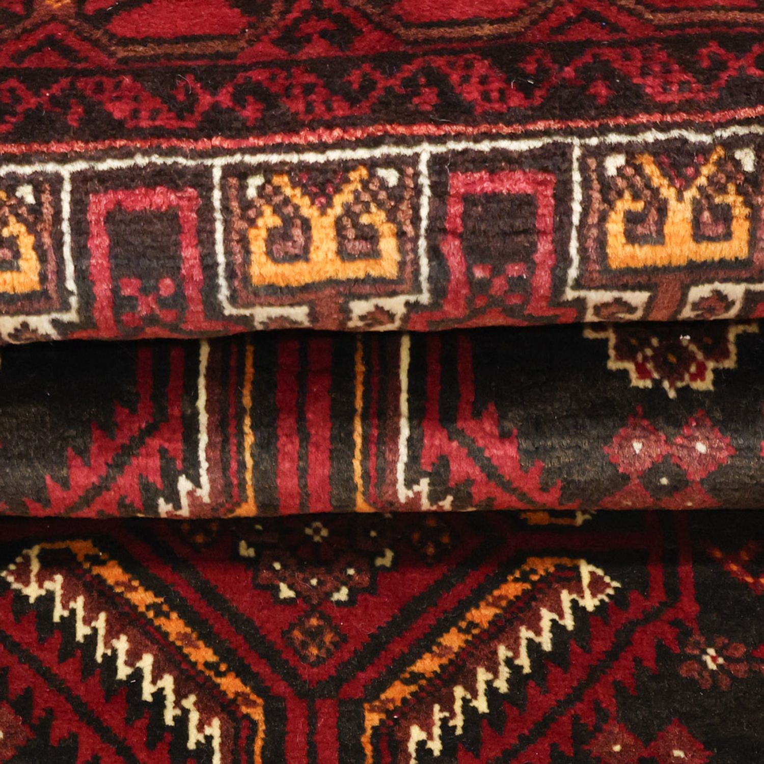 Runner Belutsch Rug - 210 x 105 cm - dark red