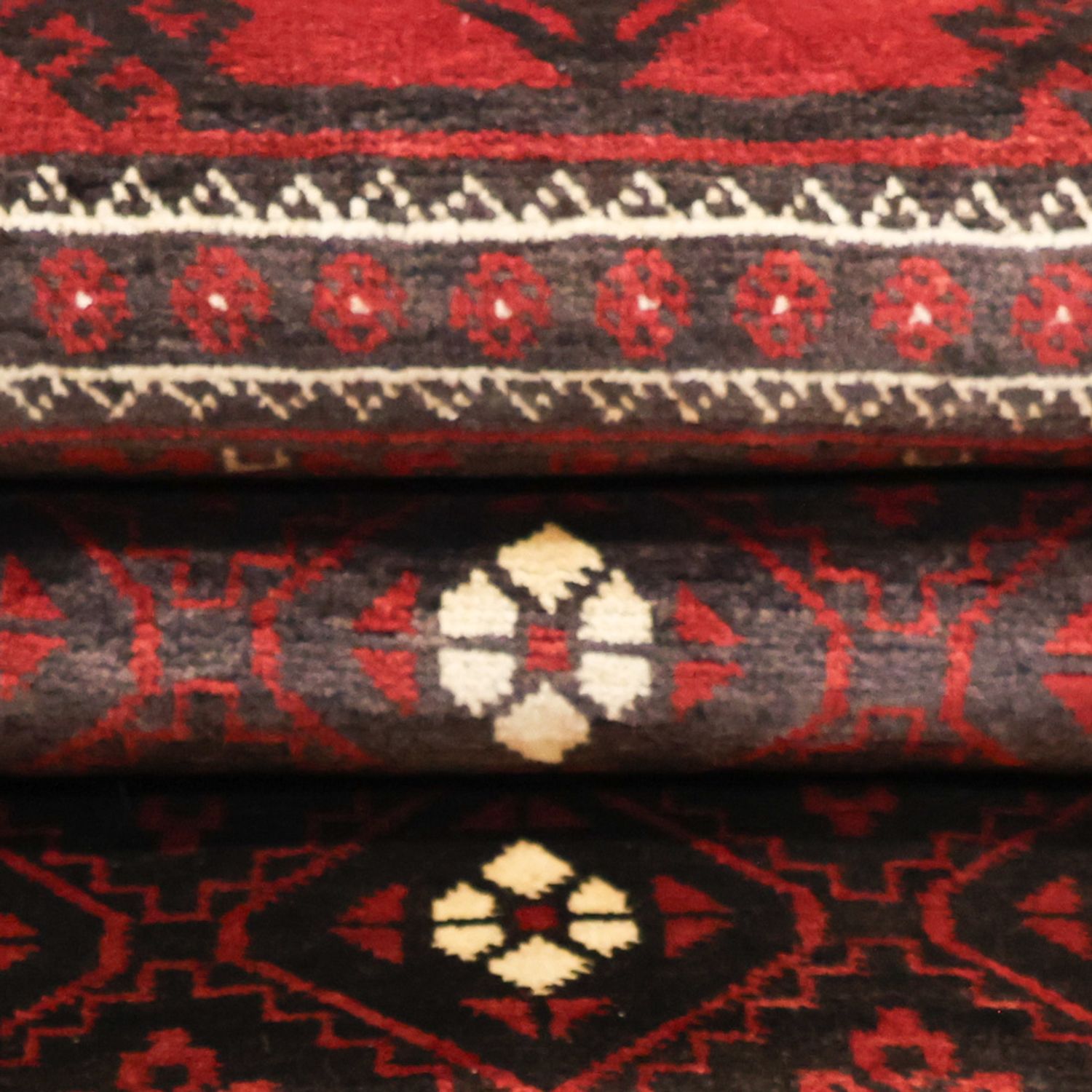 Runner Belutsch Rug - 199 x 102 cm - dark red