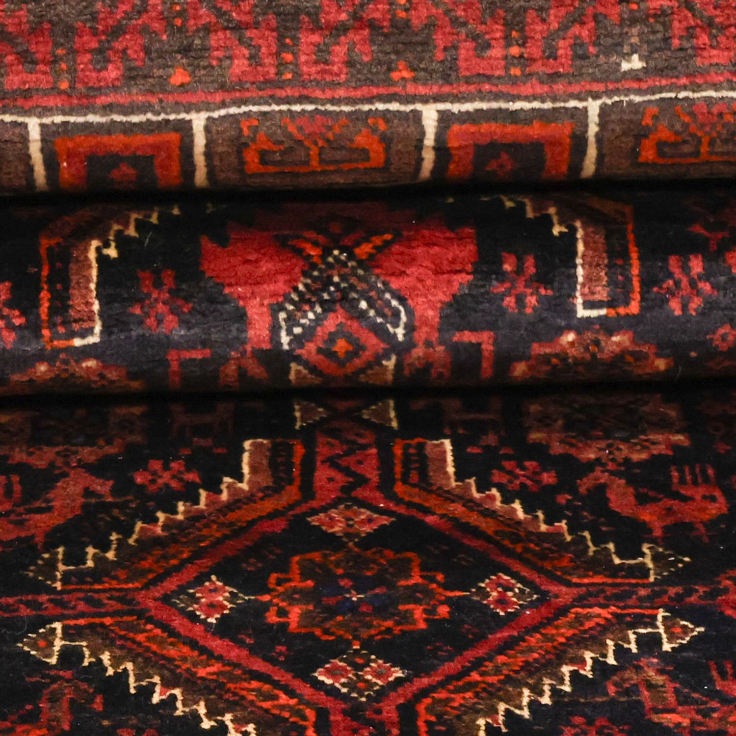 Runner Belutsch Rug - 190 x 99 cm - dark red