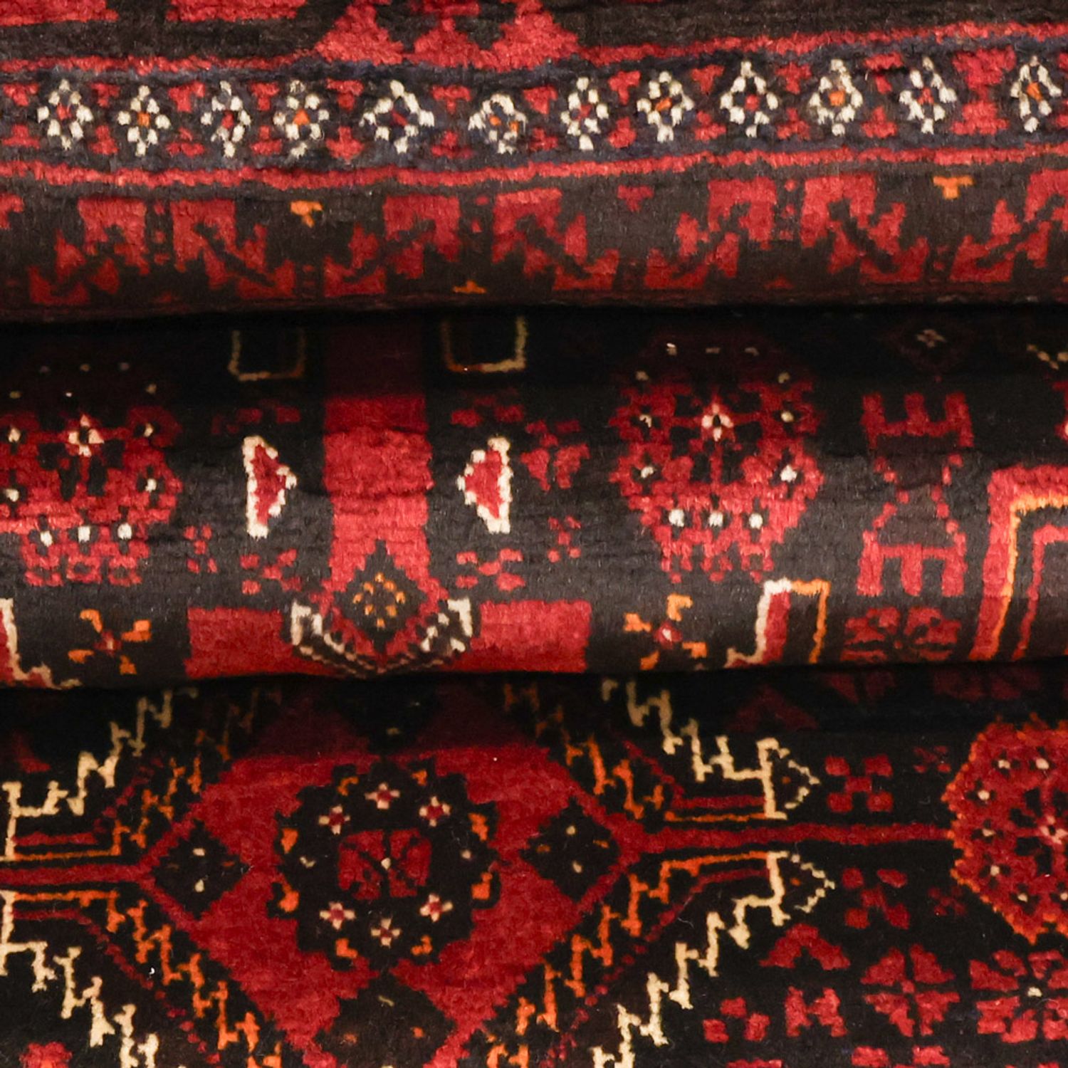 Runner Belutsch Rug - 201 x 97 cm - dark red