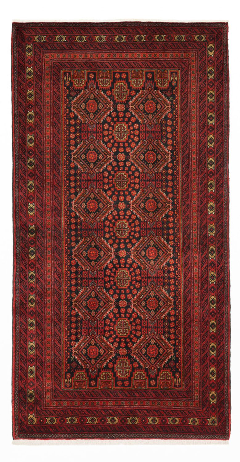 Runner Belutsch Rug - 223 x 115 cm - dark red