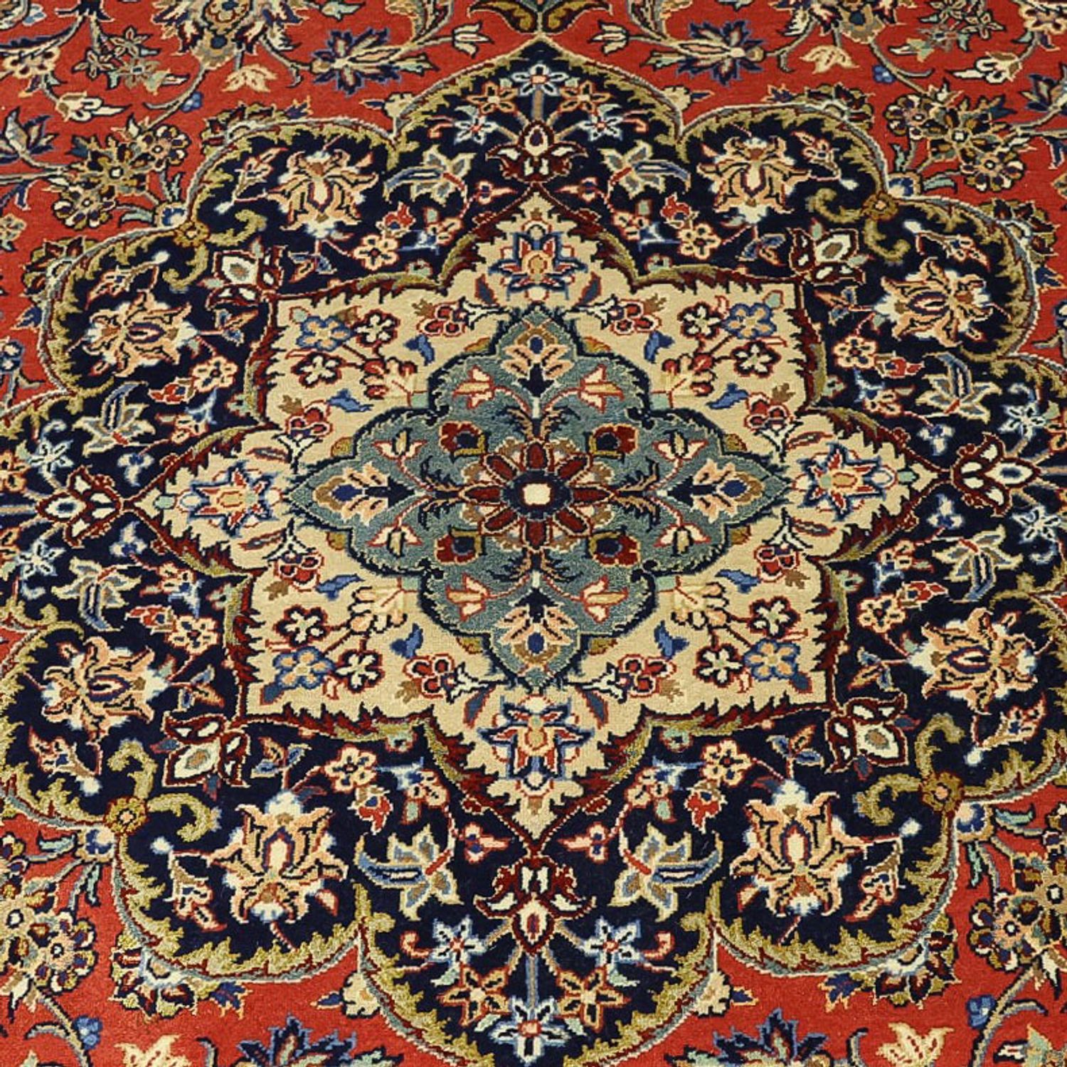 Perser Rug - Ghom - Royal - Silk Warp - 220 x 141 cm - red