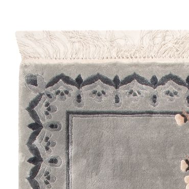 Silk Rug - Chinese Silk - 124 x 60 cm - silver