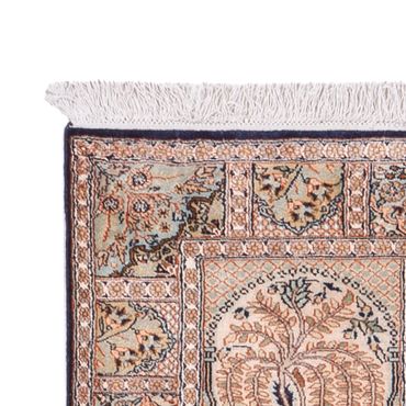 Runner Silk Rug - Kashmir Silk - 236 x 80 cm - dark beige