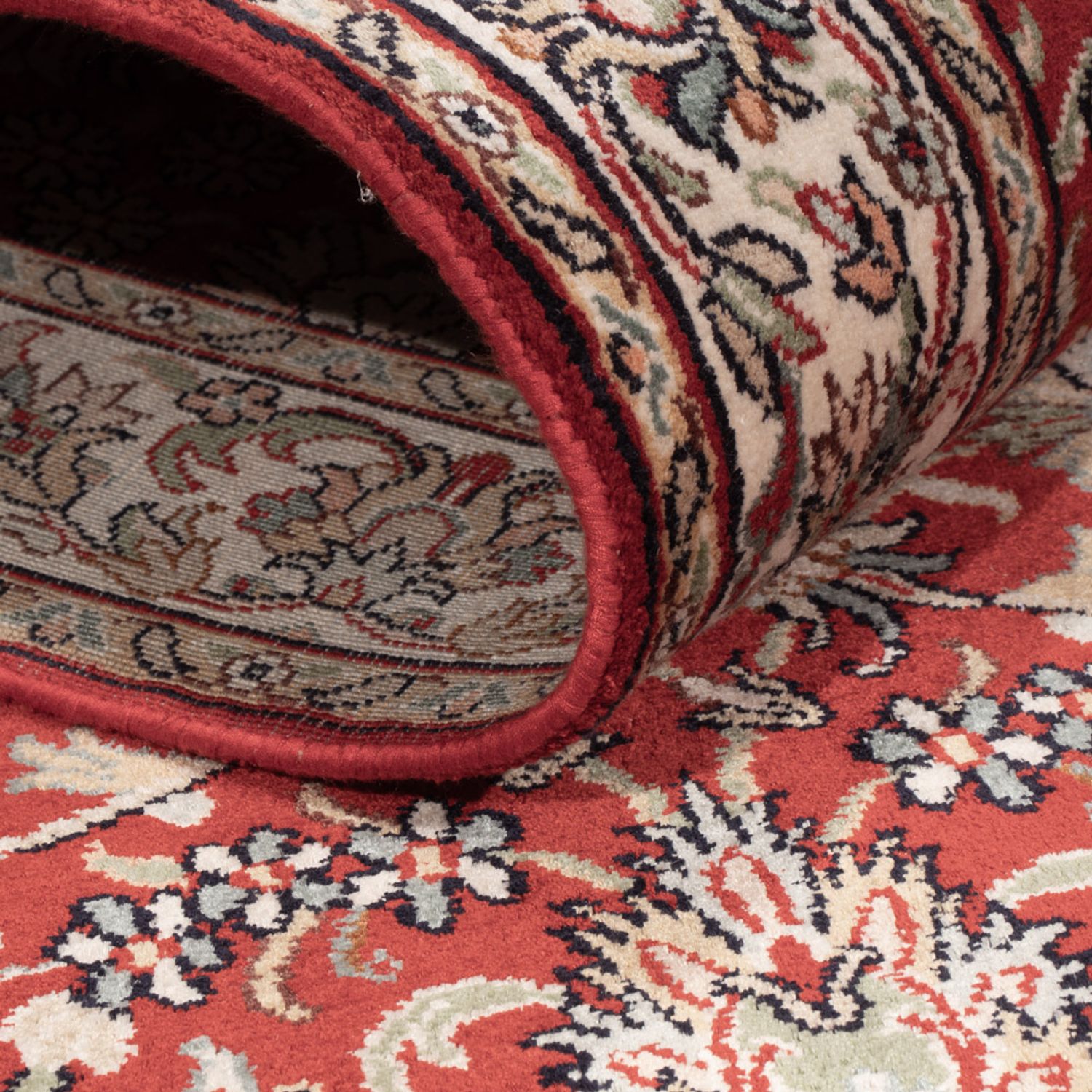 Runner Silk Rug - Kashmir Silk - 241 x 76 cm - red