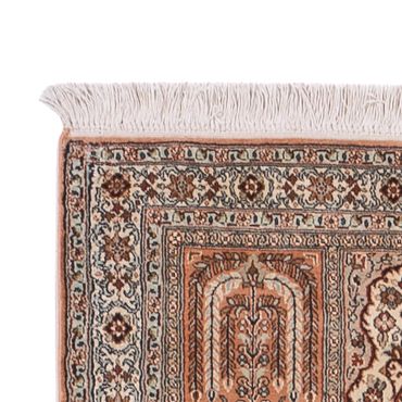 Runner Silk Rug - Kashmir Silk - 301 x 77 cm - dark beige