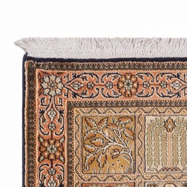 Runner Silk Rug - Kashmir Silk - 300 x 76 cm - dark beige