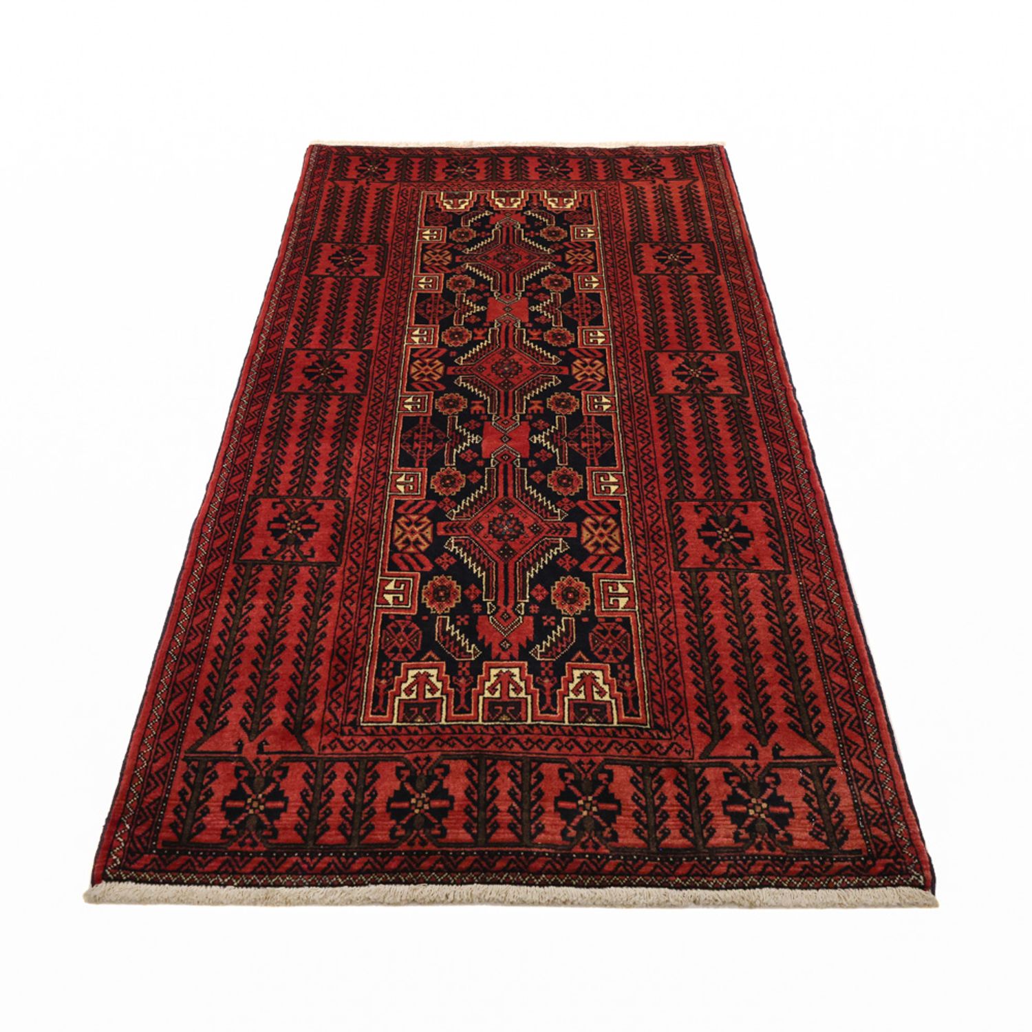 Runner Belutsch Rug - 195 x 100 cm - dark red