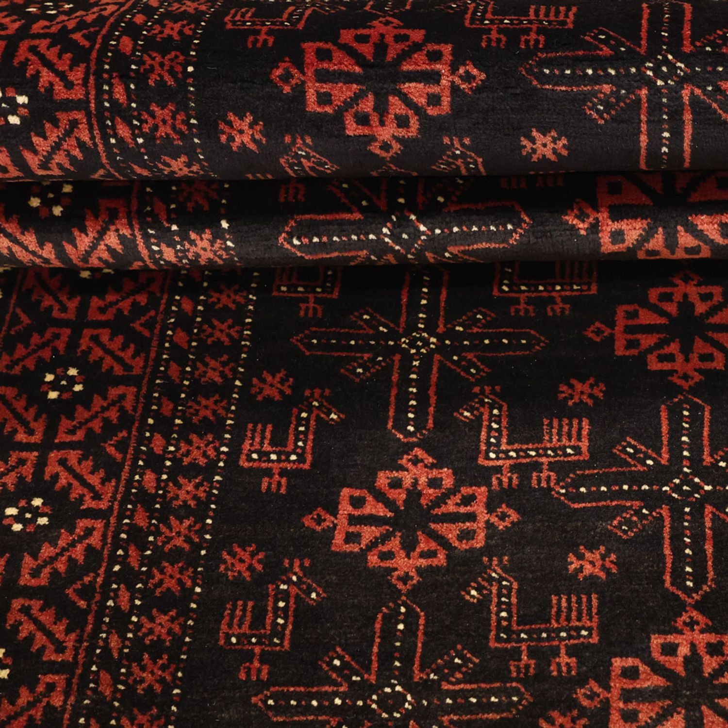 Runner Belutsch Rug - 197 x 105 cm - dark red