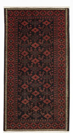 Runner Belutsch Rug - 197 x 105 cm - dark red