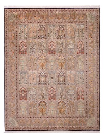 Silk Rug - Kashmir Silk - 308 x 242 cm - dark beige