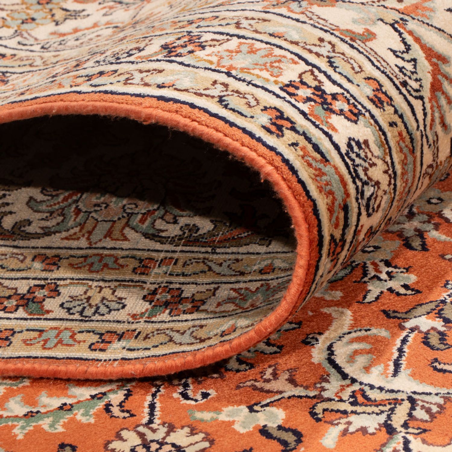 Silk Rug - Kashmir Silk - 306 x 220 cm - terracotta
