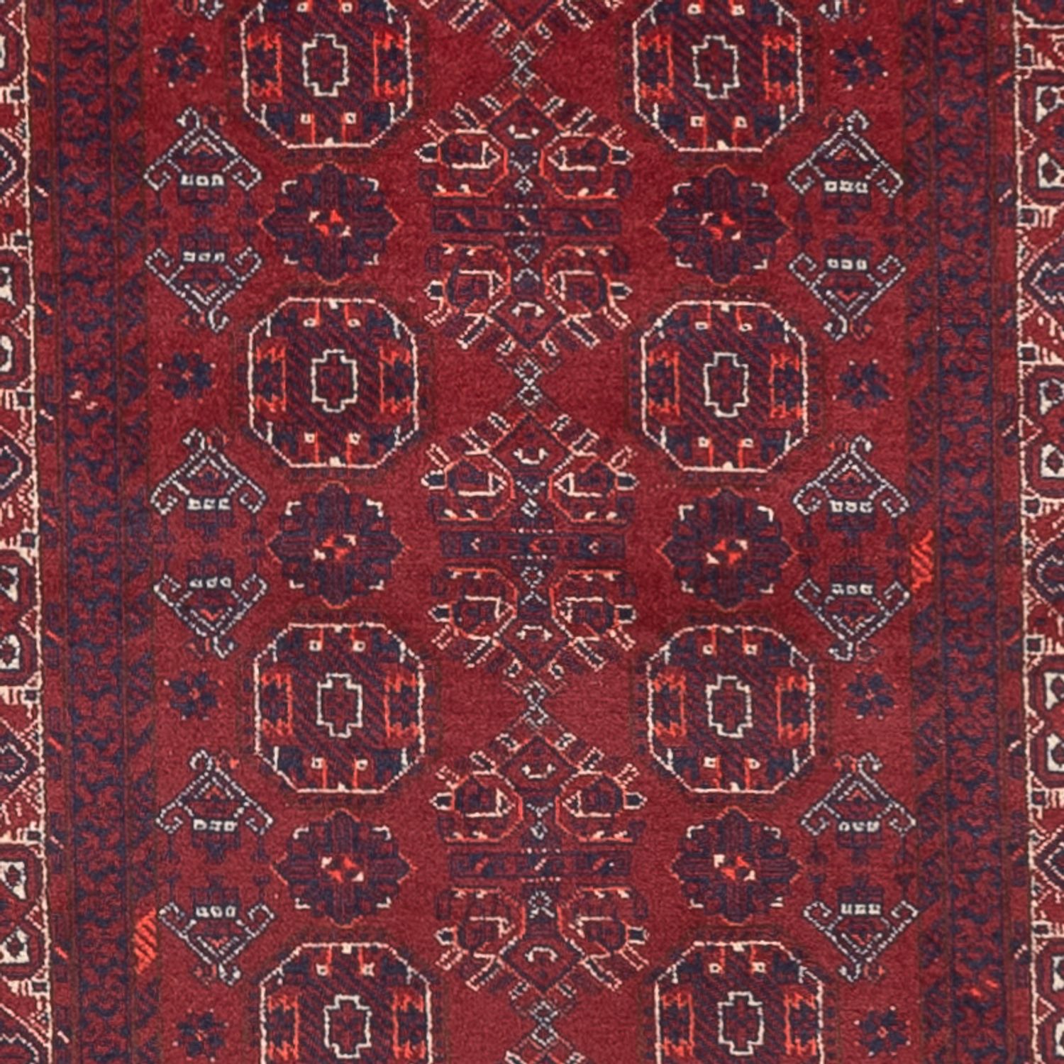 Runner Afghan Rug - Bukhara - 285 x 82 cm - red