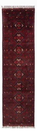 Runner Afghan Rug - 295 x 79 cm - red
