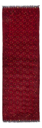 Runner Afghan Rug - 277 x 89 cm - red
