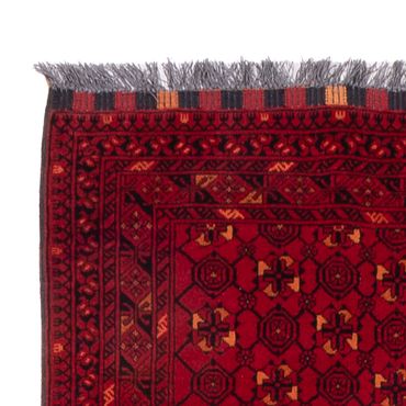 Runner Afghan Rug - 277 x 89 cm - red