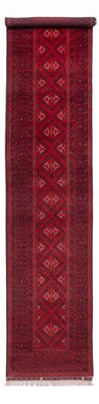 Runner Afghan Rug - 390 x 77 cm - red