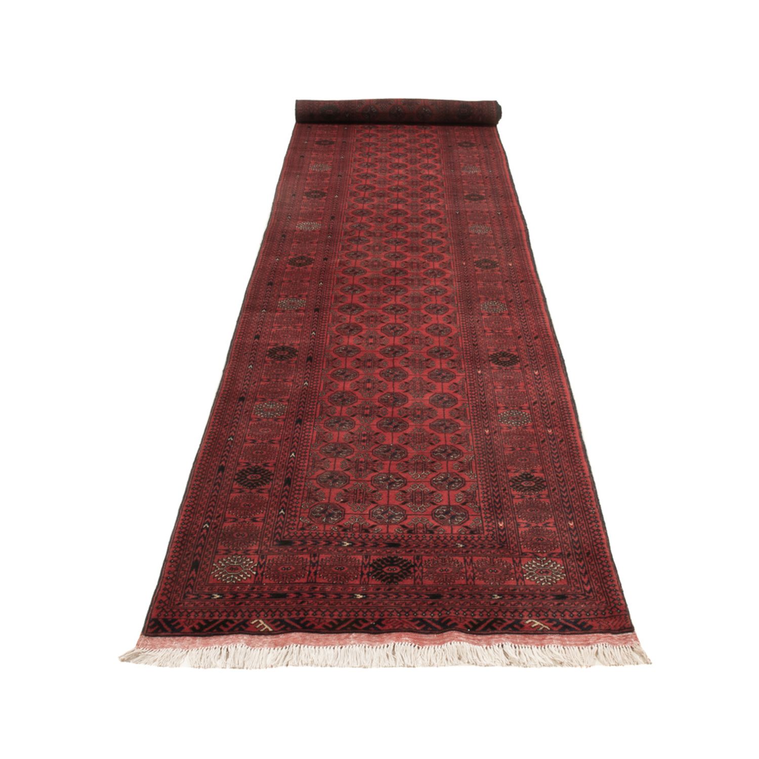 Runner Afghan Rug - Bukhara - 479 x 89 cm - red