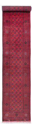 Runner Afghan Rug - Bukhara - 479 x 89 cm - red