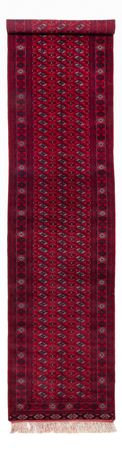 Runner Afghan Rug - Bukhara - 397 x 86 cm - red
