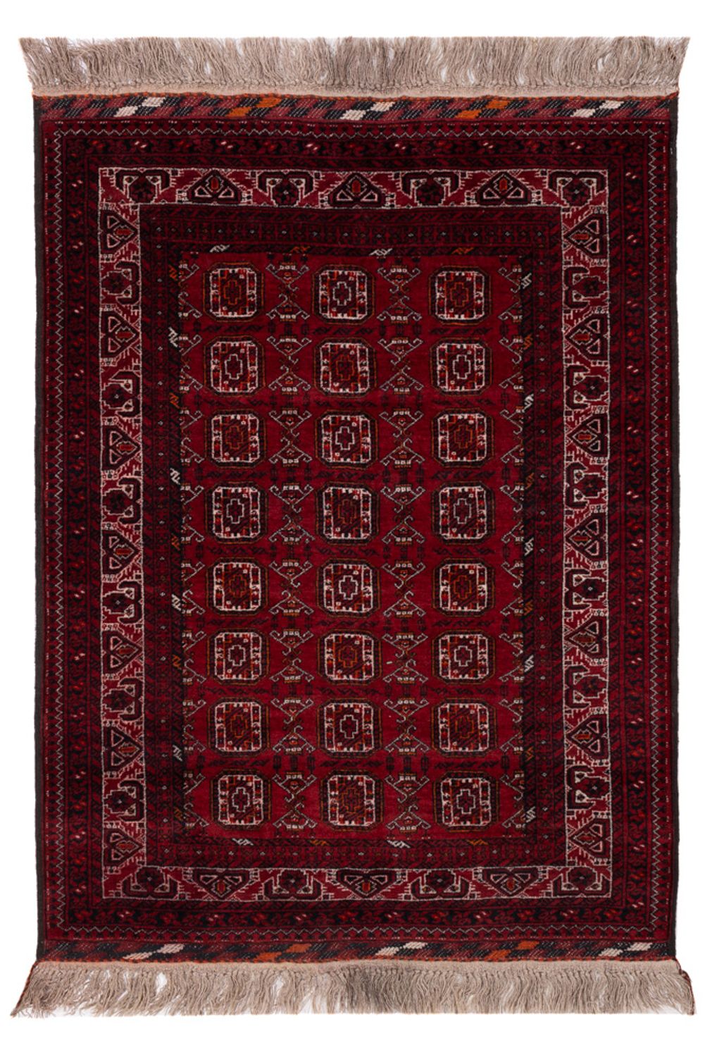 Afghan Rug - Bukhara - 140 x 102 cm - dark red