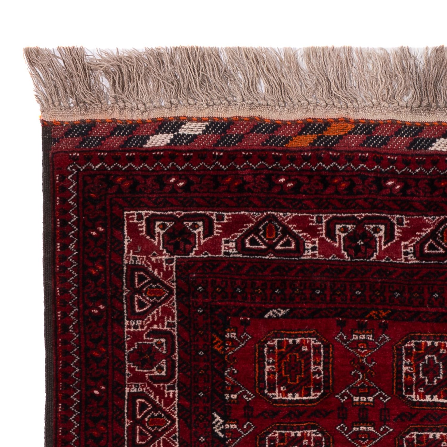 Afghan Rug - Bukhara - 140 x 102 cm - dark red