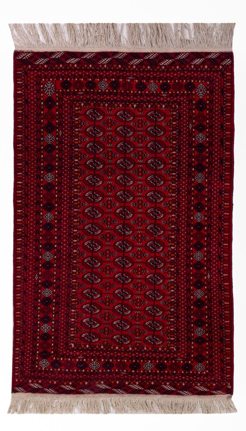 Afghan Rug - Bukhara - 209 x 132 cm - dark red