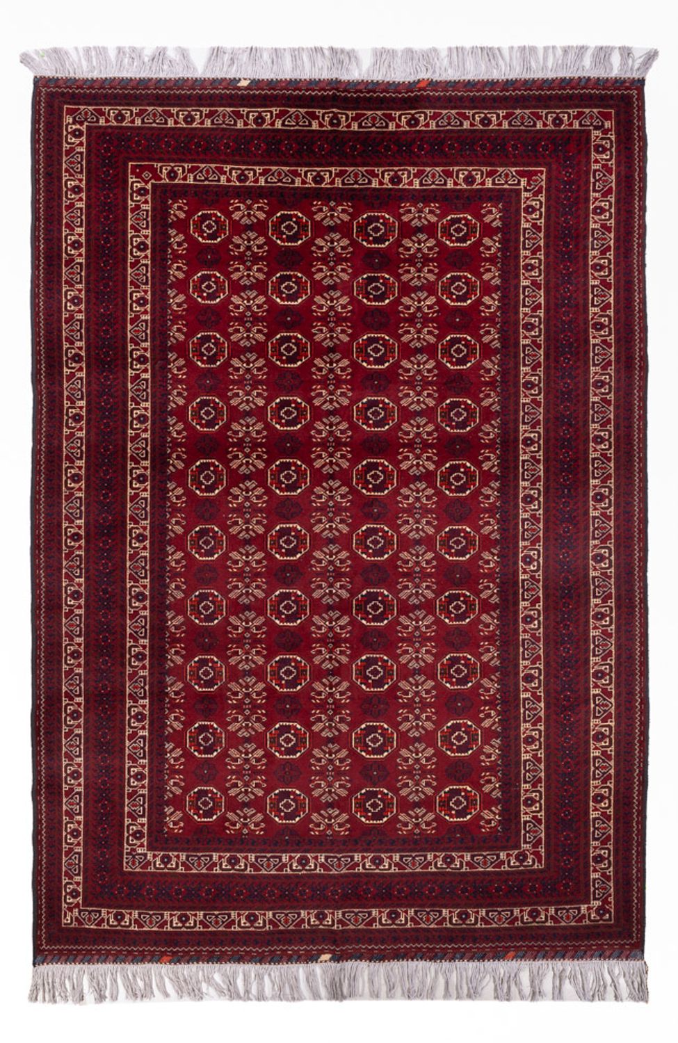 Afghan Rug - Bukhara - 280 x 188 cm - dark red