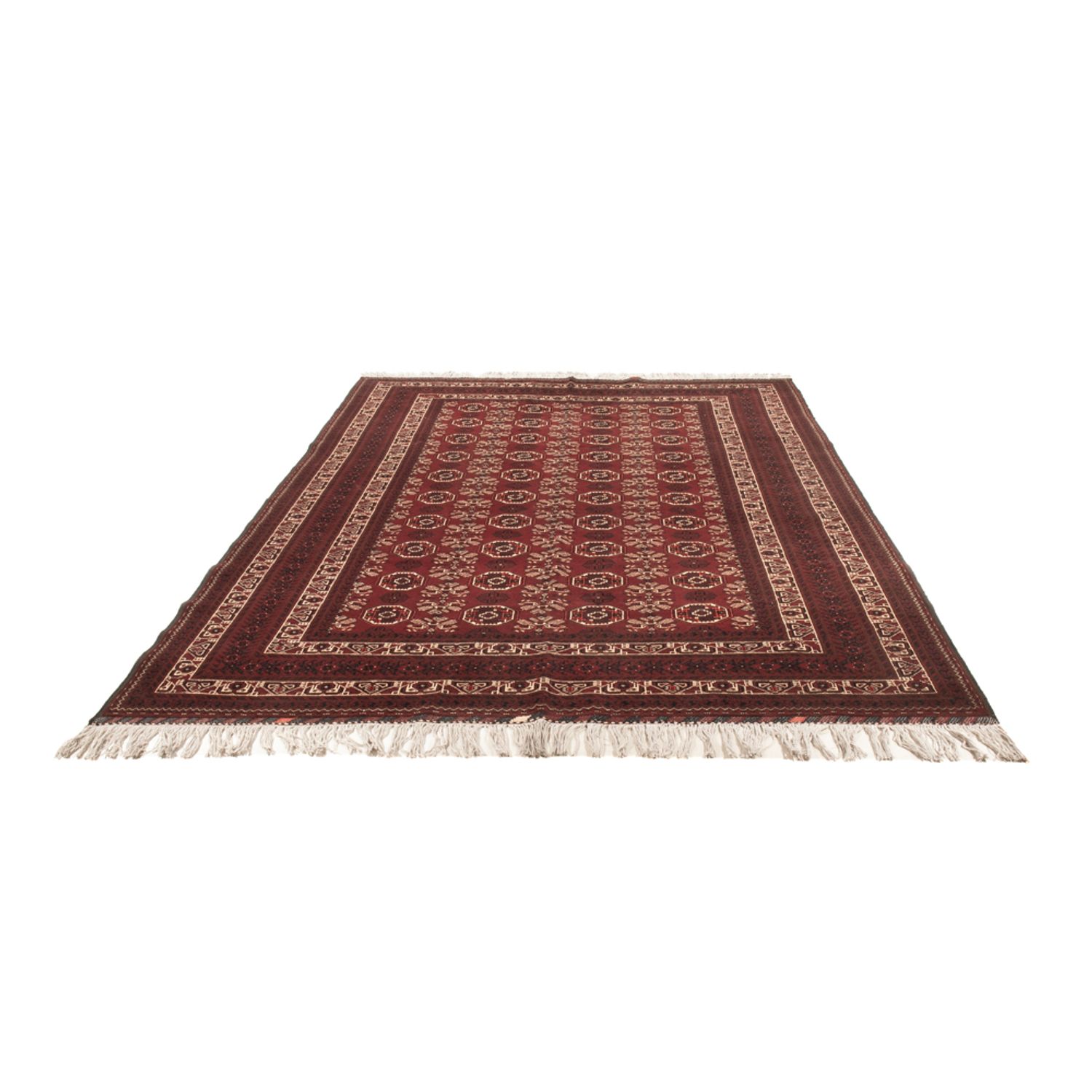 Afghan Rug - Bukhara - 280 x 188 cm - dark red