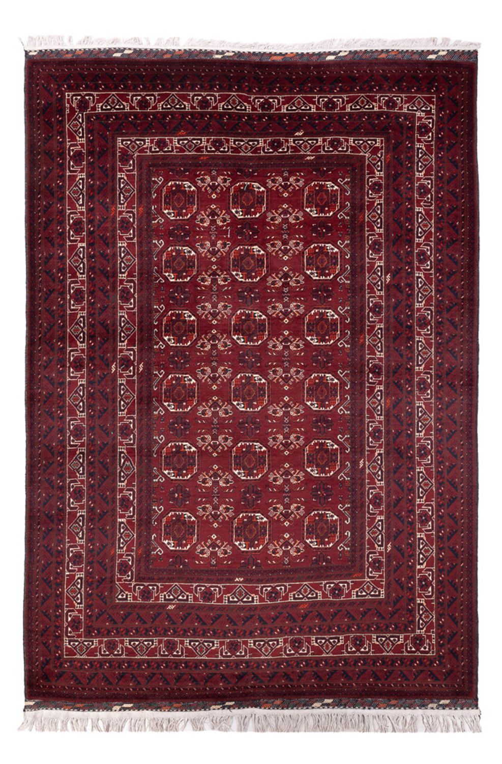 Afghan Rug - Bukhara - 290 x 201 cm - dark red