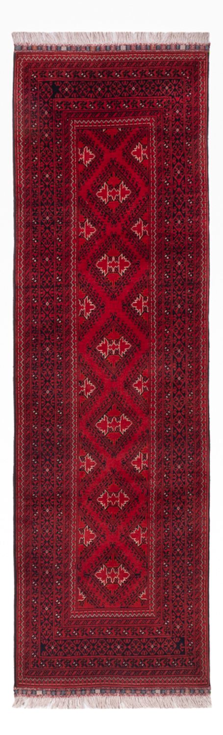 Runner Afghan Rug - 283 x 82 cm - red