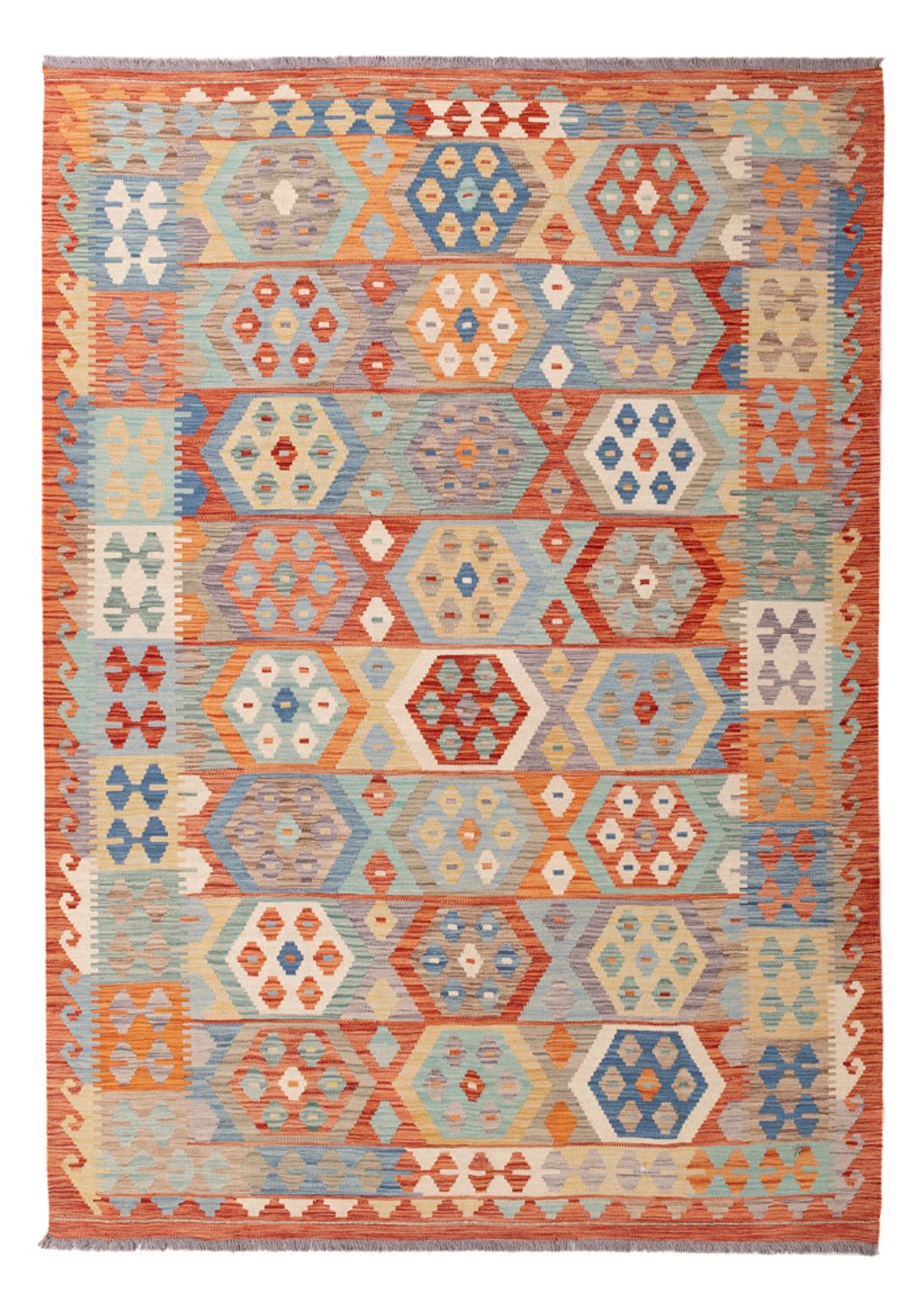 Kelim Rug - Splash - 248 x 176 cm - colorful