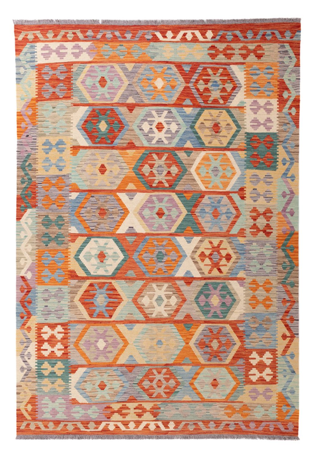Kelim Rug - Splash - 246 x 168 cm - colorful