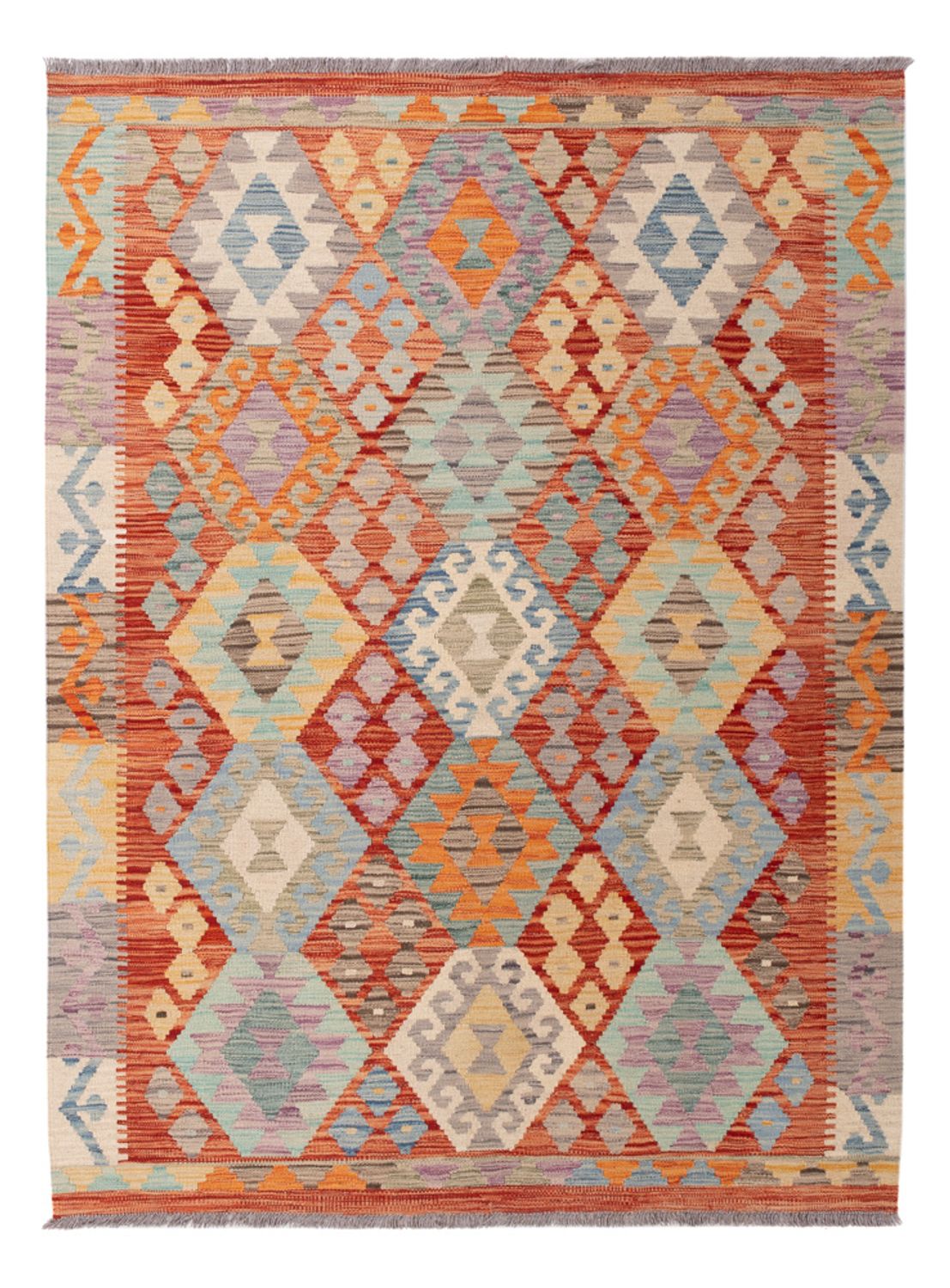 Kelim Rug - Splash - 194 x 147 cm - colorful